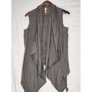 Miilla Clothing charcoal vest 100% tencel Size Med. ‎ very unique drawstring
